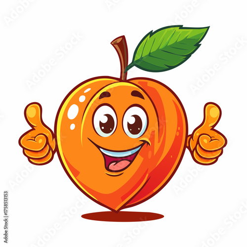 Lustige Aprikose Daumen hoch