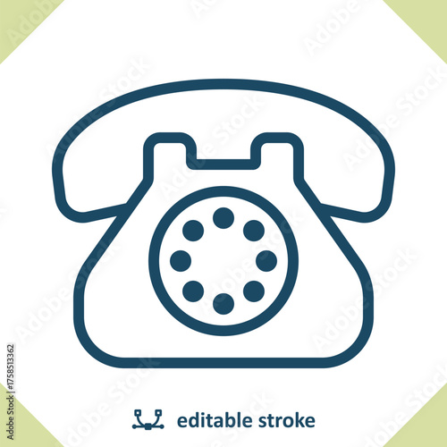Telephone - Landline - Rotary Phone Icon