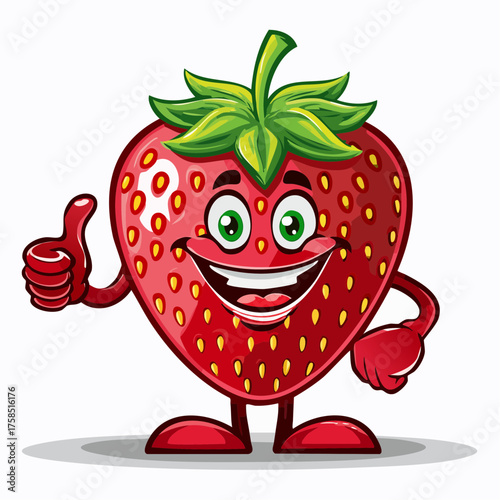 Lustige Erdbeere Daumen hoch