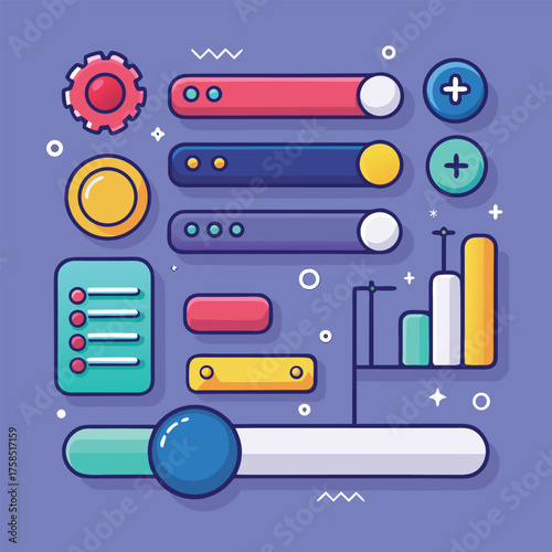 buttons  toggles  sliders  dropdown menus  vector .eps