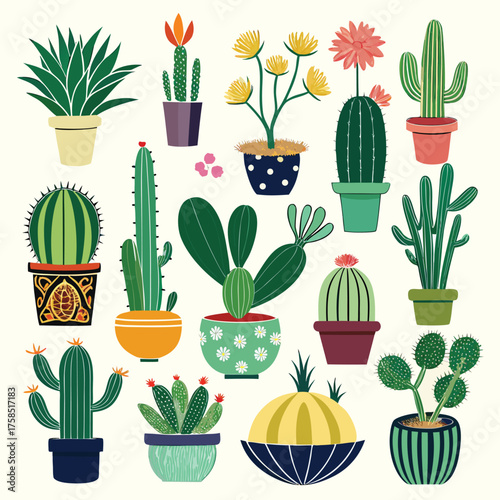 cactus and succulent silhouette vector set (1).eps
