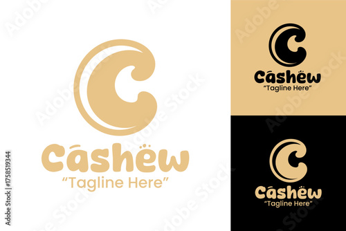 Cashew Logo Modern Organic Nut Brand Design
