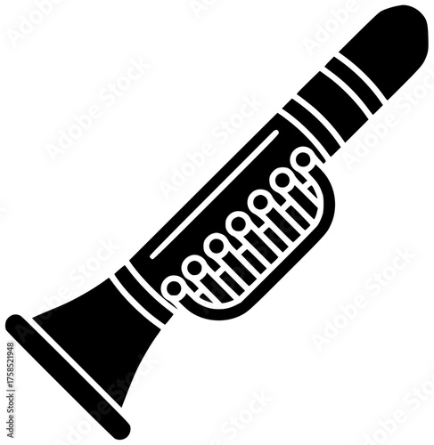 instrument illustration clarinet silhouette music logo orchestra icon musical outline concert jazz sound classical flute classic trumpet saxophone play shape women vector graphic background