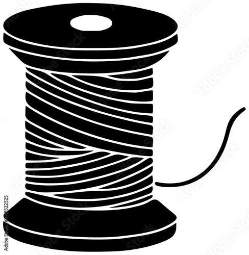 thread illustration sewing silhouette spool logo tailor icon sew outline embroidery needlework reel fashion needle craft textile pattern cotton shape adults vector graphic background