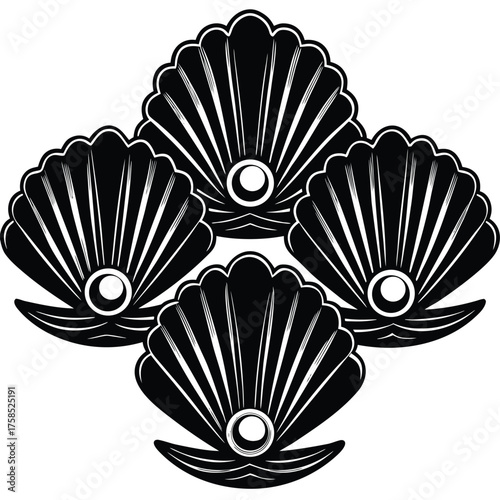 three shells with pearly interiors.eps