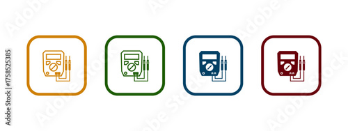multimeter icon vector illustration. digital multimeter icon in different color design.