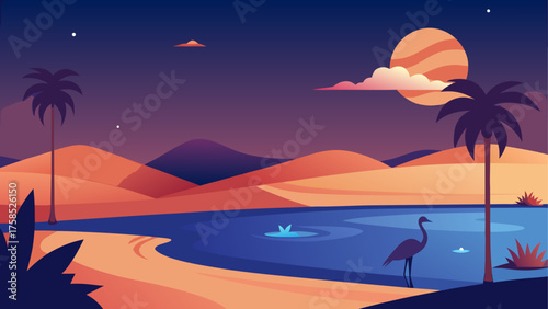 Illustration of a tropical desert scene