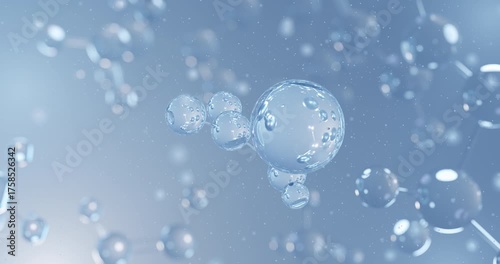 Sodium bicarbonate rotating 3D model of e500, seamless looped video
