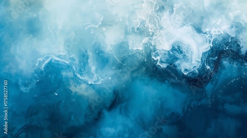 Abstract Swirling Deep Blue Waters Caused by Chaotic Fluid Dynamics