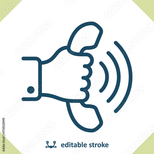 Hand Holding Telephone Handset Icon