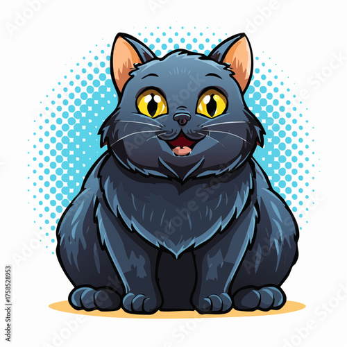 Fetter schwarzer Kater