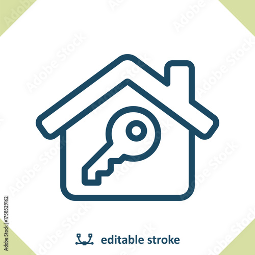 House Icon. Key, Lock, Locked, Security