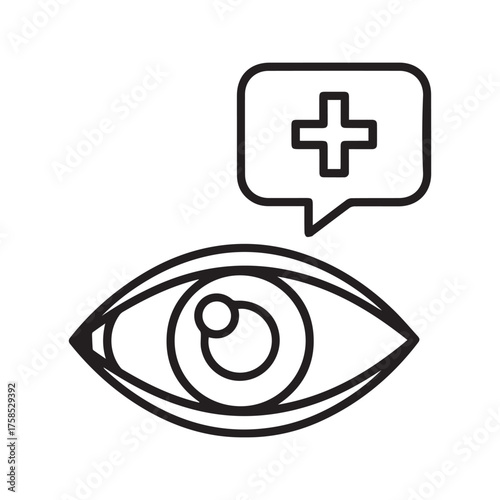Vector art of eye checkup icon vision care and ophthalmology concept eye health and treatment