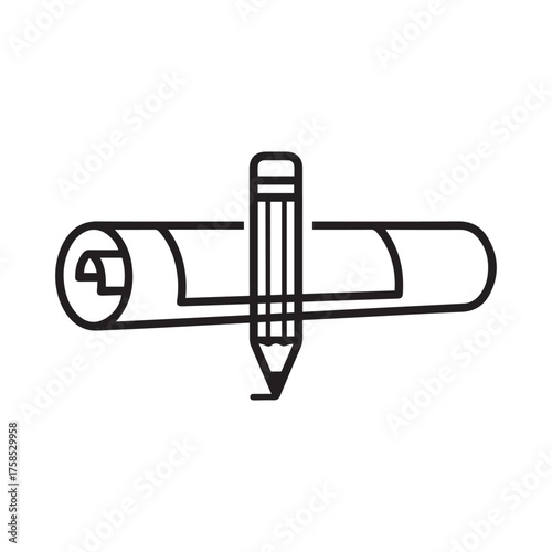 Vector art of blueprint and pencil for architecture and design concepts