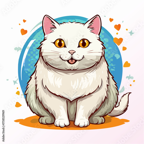 Fetter weißer Kater