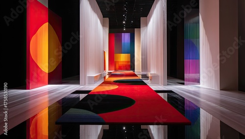 Colorful runway with abstract art