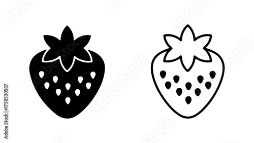 Strawberry icons with transparent background