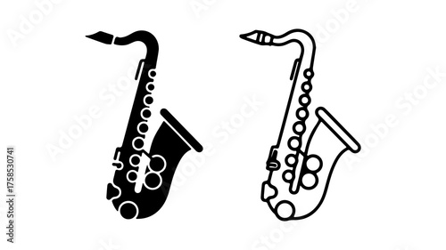 Saxophone icons with transparent background