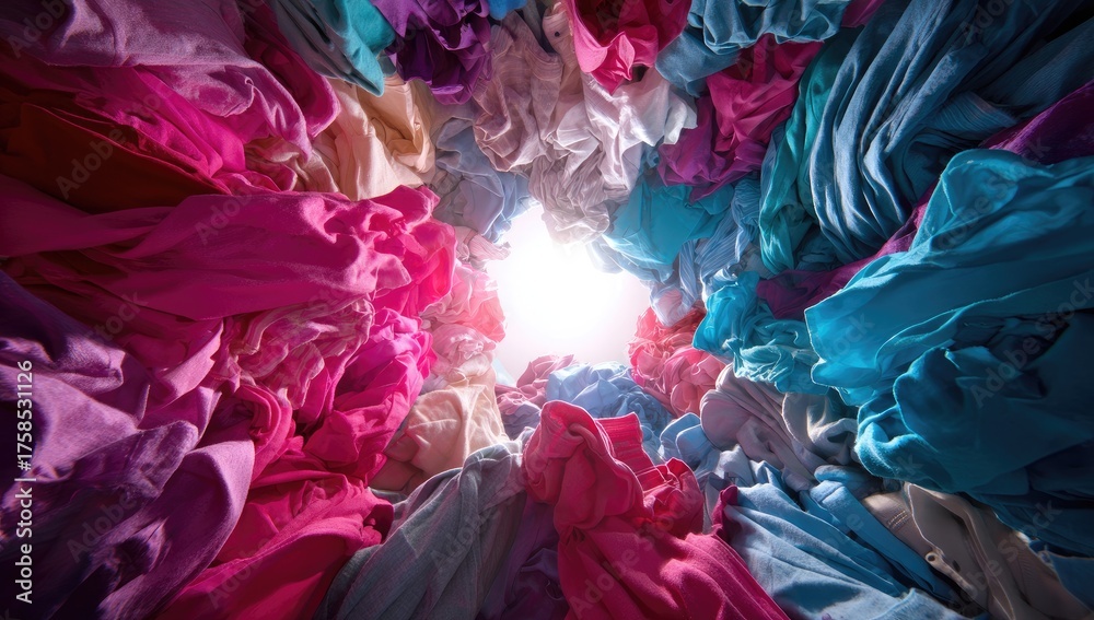 Obraz premium A vibrant pile of colorful fabrics