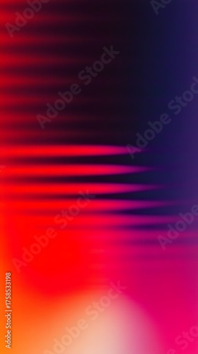 Vibrant red and purple gradient with horizontal light streaks.