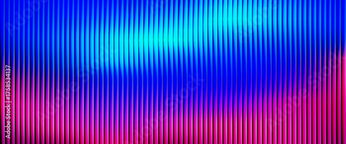 Futuristic neon gradient pattern with vertical glowing lines blending smooth and radiant colors. Minimalistic abstract dark background perfect for creative digital tech designs. Vector illustration