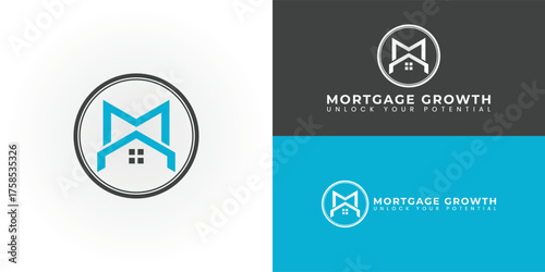 The Sleek Mortgage Service logo features an M inside a circle with a house icon, symbolizing stability, shelter, and growth in the real estate finance industry.