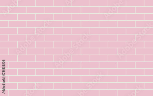 Soft pastel pink brick wall pattern background texture