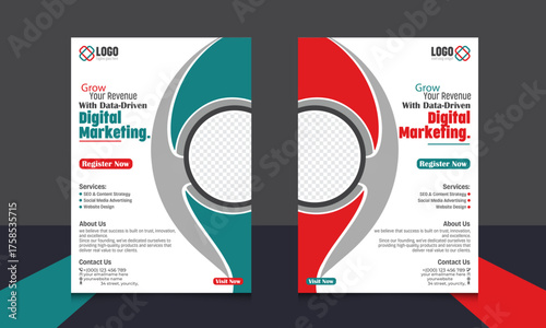 Smart & Professional flyer & growing business idea, design layout