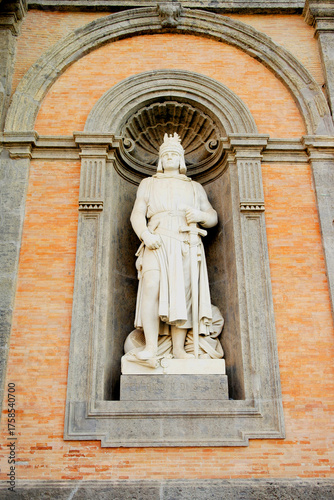 View of a sculpture in the Royal Palace in Naples, Campania, Italy