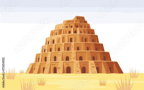 Ziggurat ancient mesopotamian temple in the form of a stepped pyramid, built in ancient mesopotamia and the surrounding areas