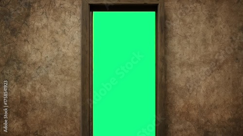 opening door scary effect and spooky for horror entrance on green screen