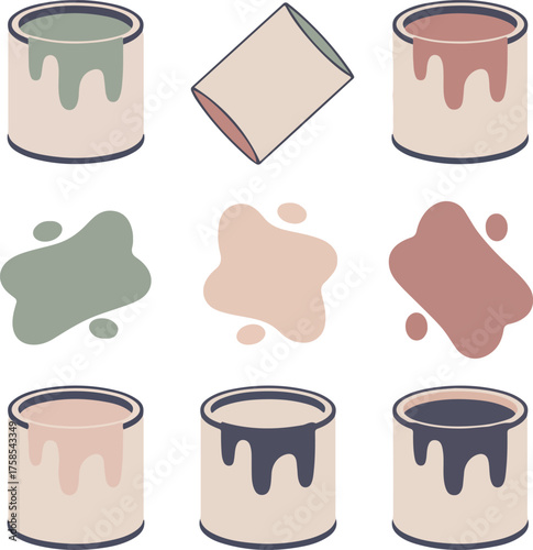 color paints jar and color symbol