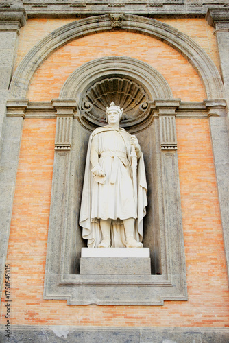 View of a sculpture in the Royal Palace in Naples, Campania, Italy