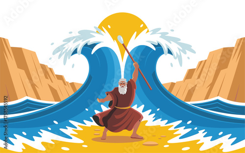 Moses parting the red sea, a biblical story of divine intervention and liberation