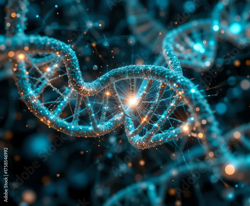 Glowing DNA Helix: The Blueprint of Life and Future Technology
