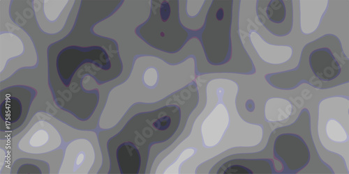 Papier peint Abstract topographic contour map with smooth flowing lines in shades of grey, pu