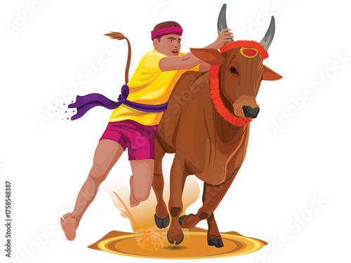 Jallikattu Festival Traditional Bull Taming Sport of Tamil Nadu, Traditional Event in Tamil Nadu India