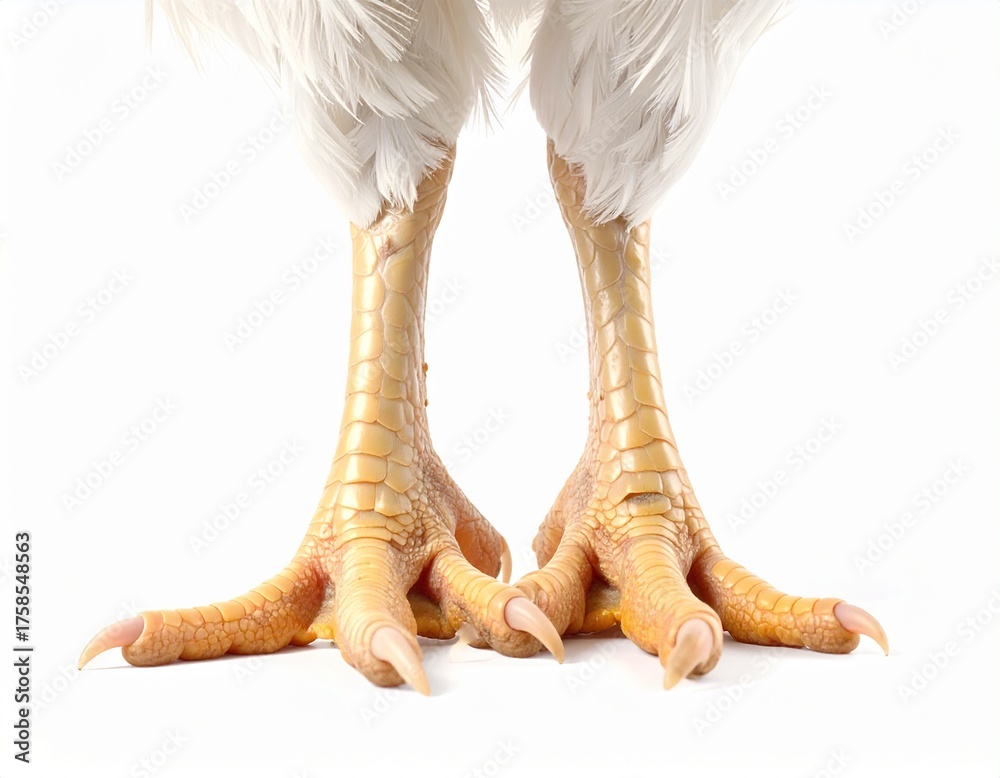 Fototapeta premium Chicken feet on white background