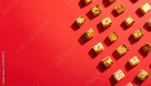 Crackers on a red background