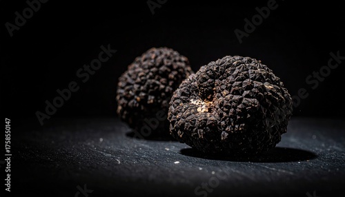 Truffle on a black background