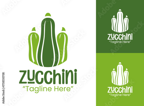 Zucchini Logo Elegant Minimal Green Branding