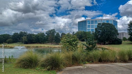 Urban Park and Modern Buildings