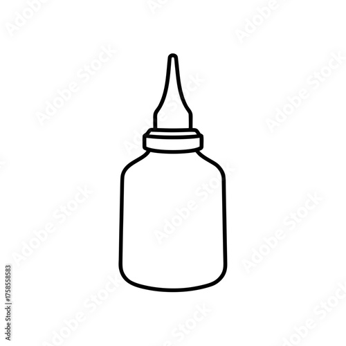 Outline drawing of a squeeze bottle on transparent background