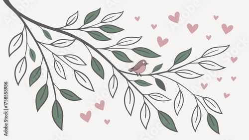 Vector illustration of an abstract floral pattern with seamless vintage olive green leaf and flower ornament for wallpaper design