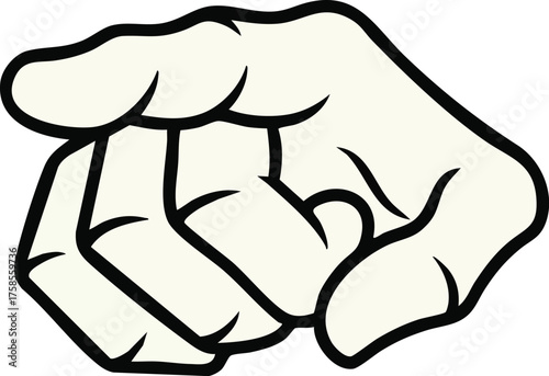 vector illustration of a skeleton hand pointing