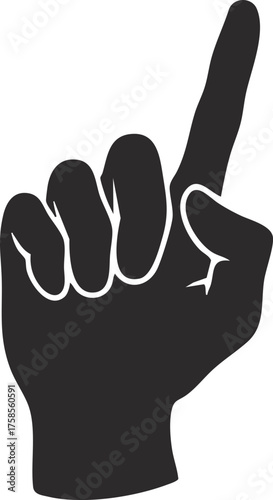 vector illustration of a skeleton hand pointing