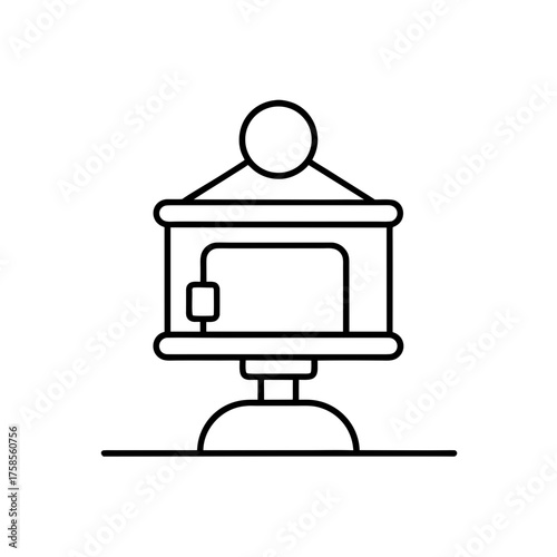 Outline drawing of a bird feeder on transparent background