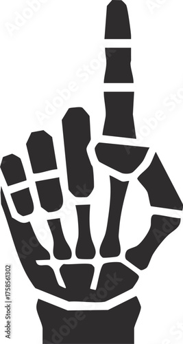 vector illustration of a skeleton hand pointing