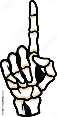 vector illustration of a skeleton hand pointing