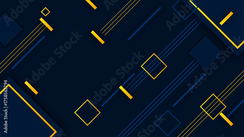 Futuristic tech pattern with neon squares and lines